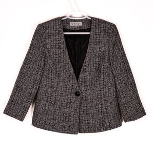 Kasper Women's Black & White Textured Blazer, Size 8